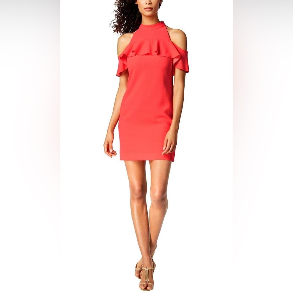 Trina Turk Laelia Cold Shoulder Ruffle Mini Dress